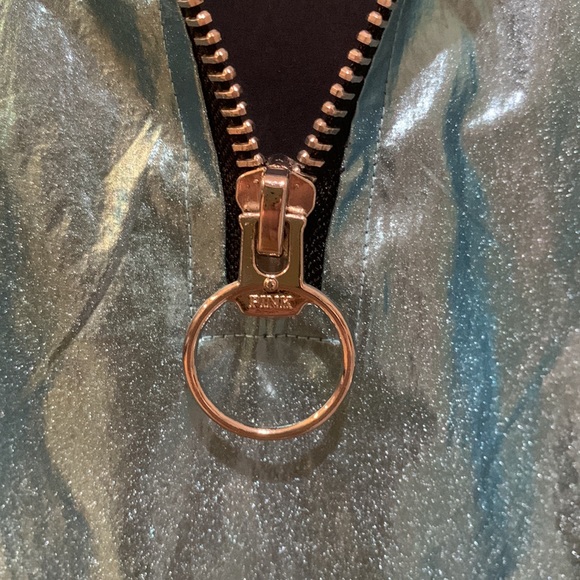 PINK Victoria’s Secret Foil Iridescent Pullover Jacket Light Blue XS/S N… - Picture 10 of 13